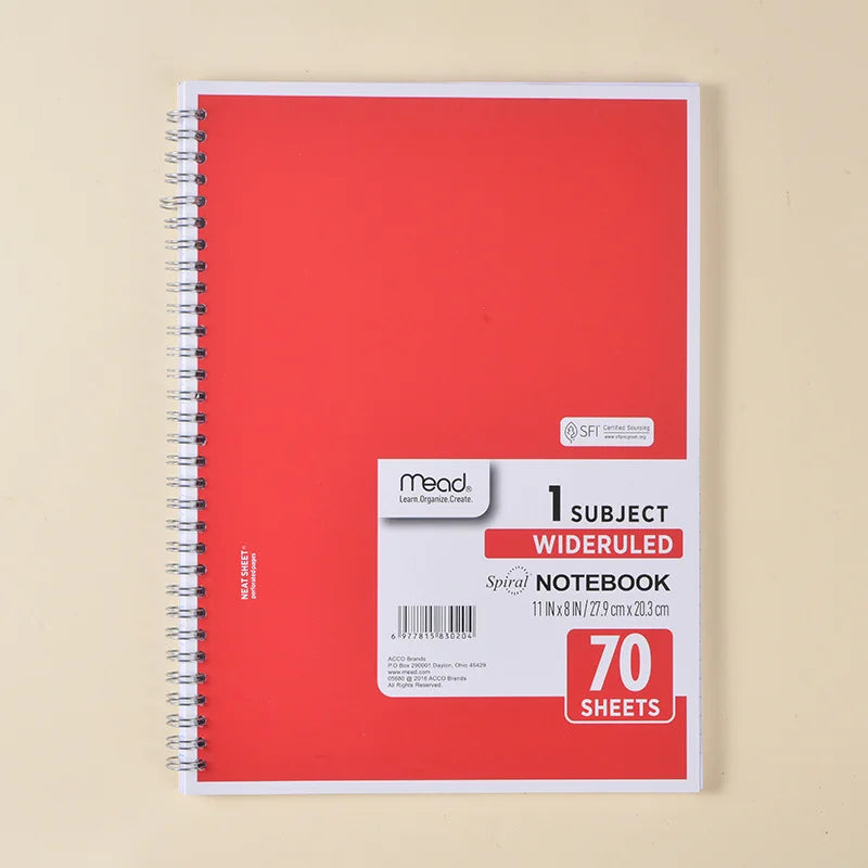 Mead A4 Wideruled Spiral Notebook