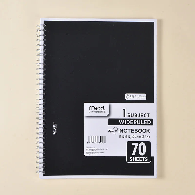 Mead A4 Wideruled Spiral Notebook