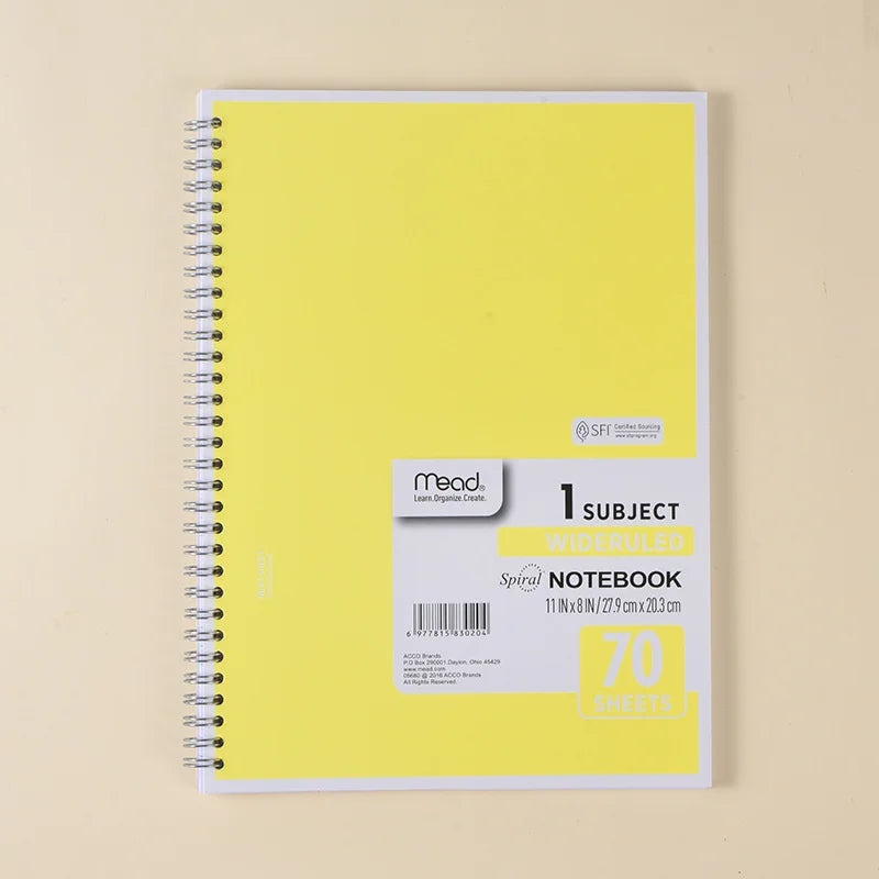 Mead A4 Wideruled Spiral Notebook