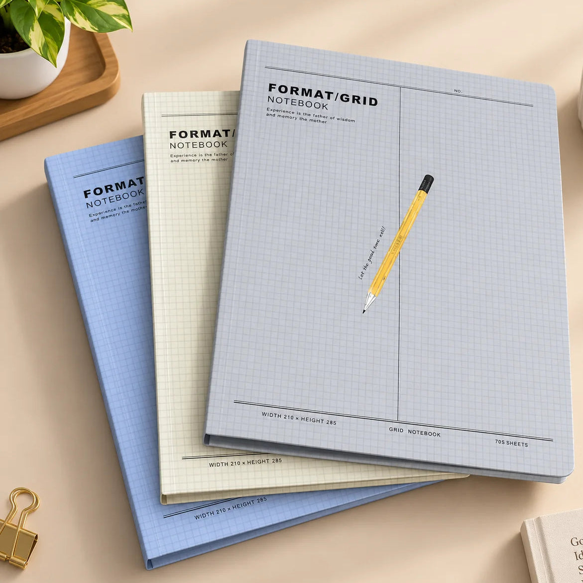 B5 Grid Format Hardcover Binder