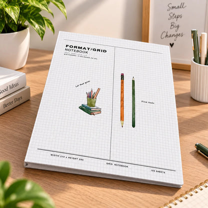 B5 Grid Format Hardcover Binder