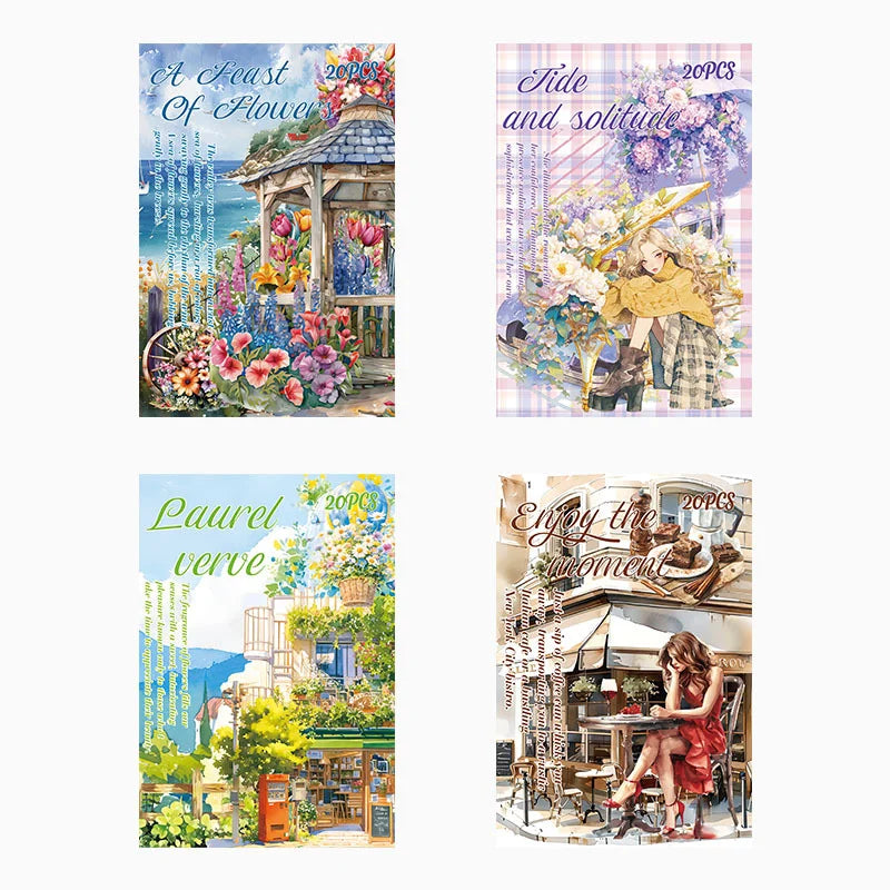 A5 Premium Vintage Sticker  Notebook Set