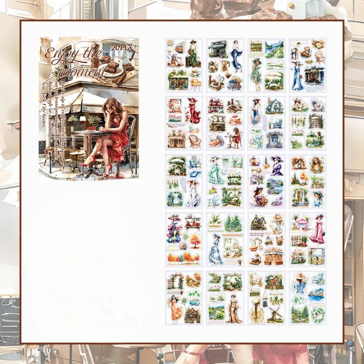 A5 Premium Vintage Sticker  Notebook Set