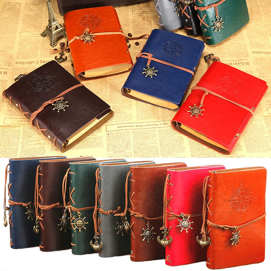 Retro Pirate Strap Leather Embossed Cover Journal