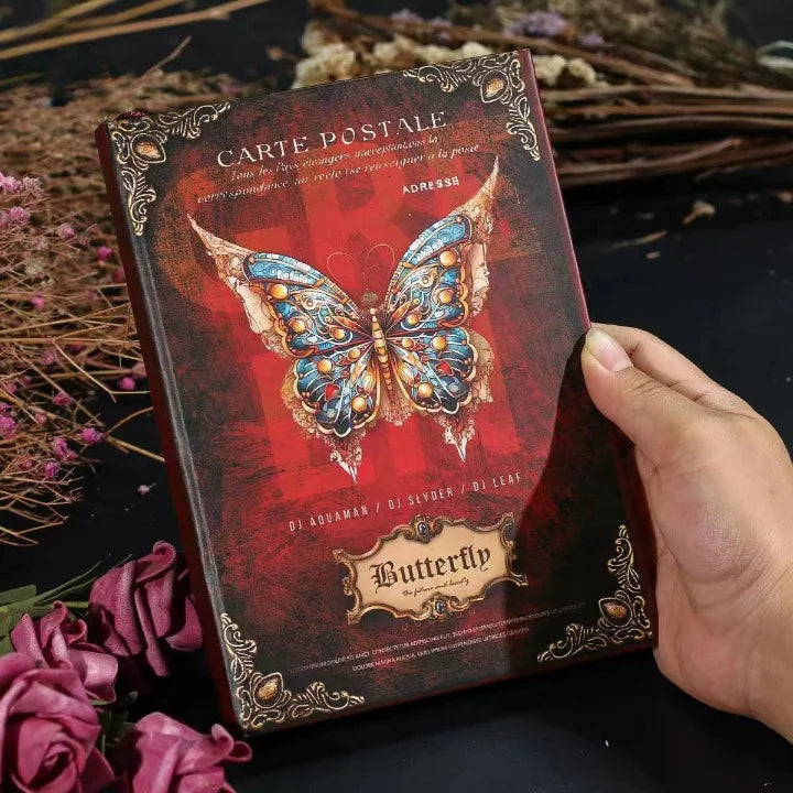 A5 Vintage Postal Butterfly Hardcover Journal