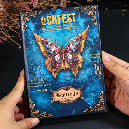 A5 Vintage Postal Butterfly Hardcover Journal