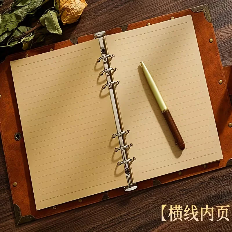 Vintage Tree of Life Leather Journal Notebook – Embossed Hardcover Diary with Elastic Closure