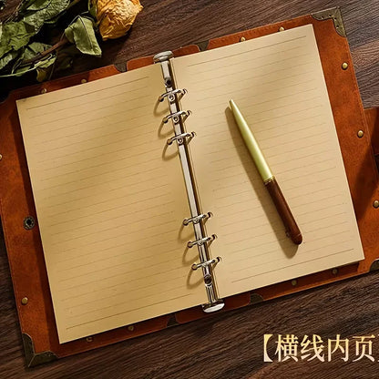 Vintage Tree of Life Leather Journal Notebook – Embossed Hardcover Diary with Elastic Closure