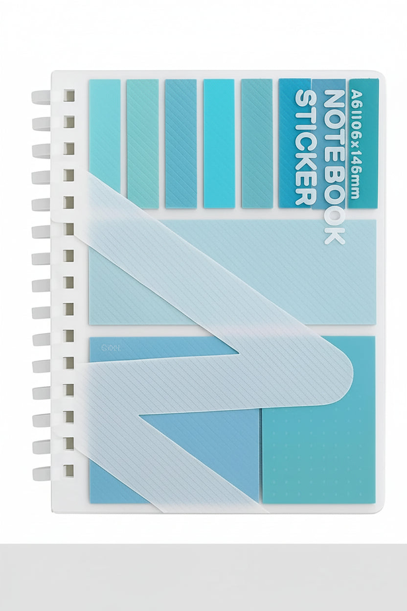 A6 Spiral Notebook with Multi-Color Tabbed Sticky Notes