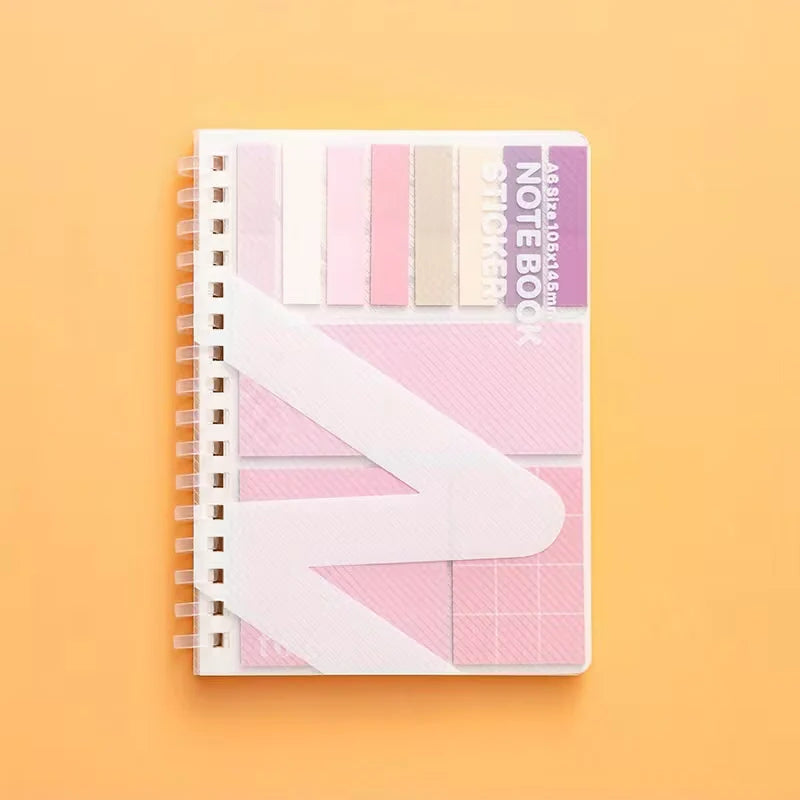 A6 Spiral Notebook with Multi-Color Tabbed Sticky Notes