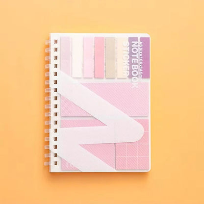 A6 Spiral Notebook with Multi-Color Tabbed Sticky Notes