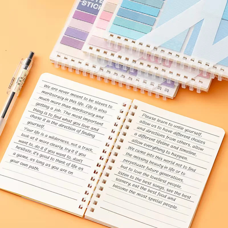A6 Spiral Notebook with Multi-Color Tabbed Sticky Notes