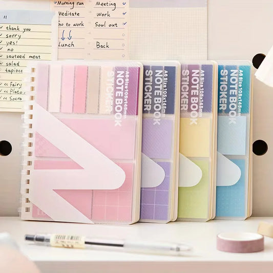 A6 Spiral Notebook with Multi-Color Tabbed Sticky Notes