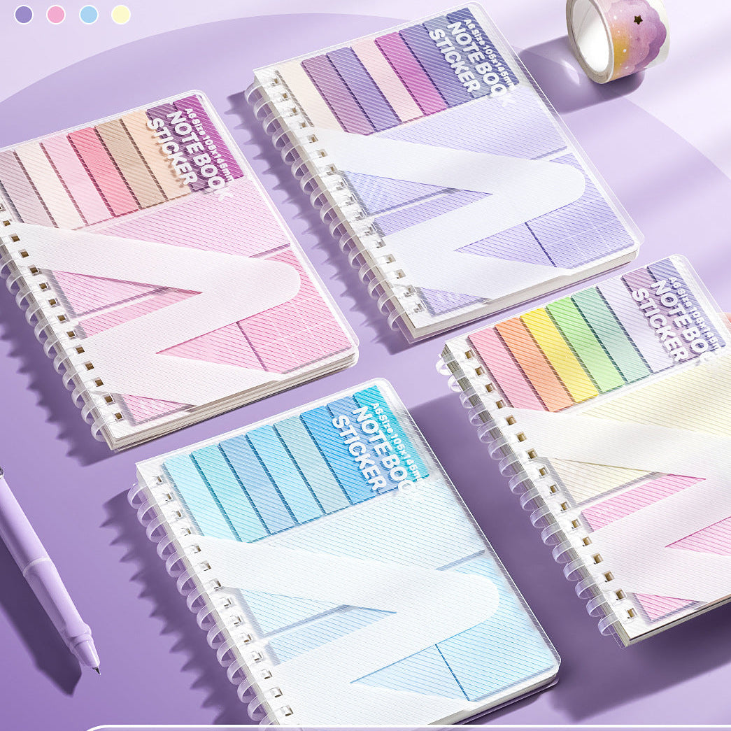 A6 Spiral Notebook with Multi-Color Tabbed Sticky Notes