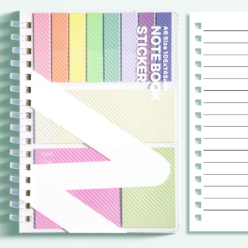 A6 Spiral Notebook with Multi-Color Tabbed Sticky Notes