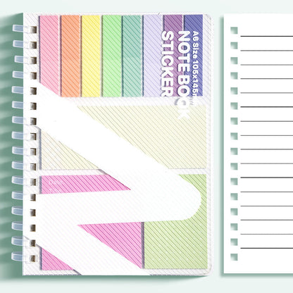 A6 Spiral Notebook with Multi-Color Tabbed Sticky Notes