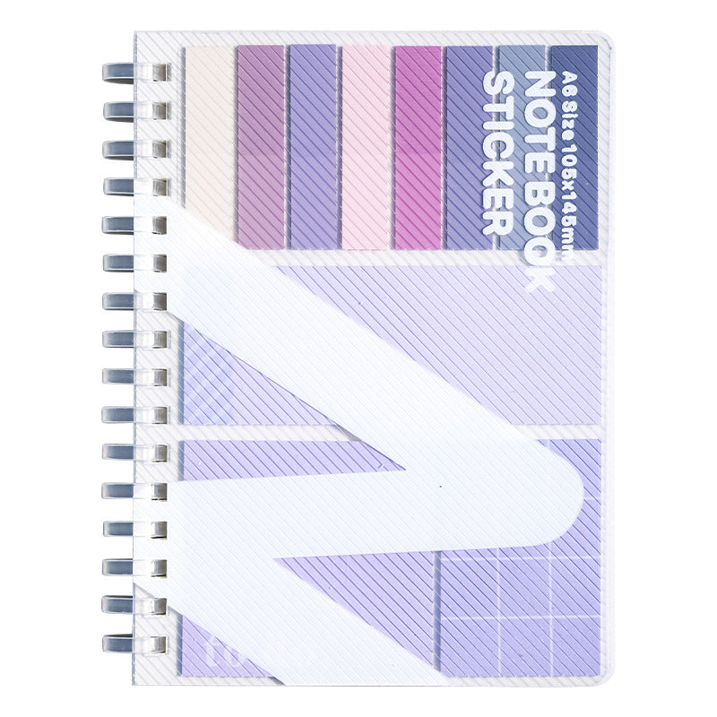 A6 Spiral Notebook with Multi-Color Tabbed Sticky Notes