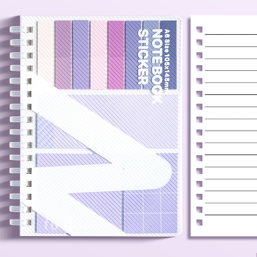 A6 Spiral Notebook with Multi-Color Tabbed Sticky Notes