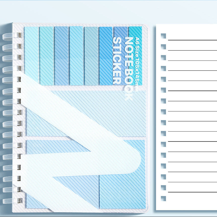 A6 Spiral Notebook with Multi-Color Tabbed Sticky Notes