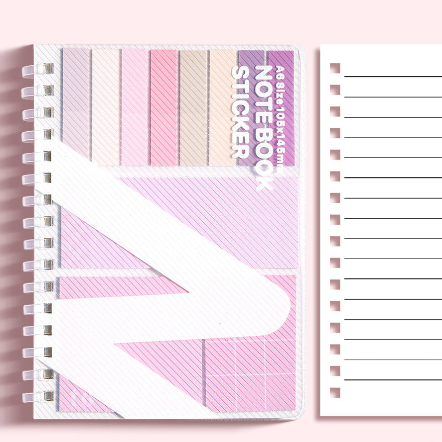A6 Spiral Notebook with Multi-Color Tabbed Sticky Notes