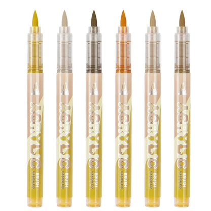 12-Color Liquid Acrylic Brush Marker Set