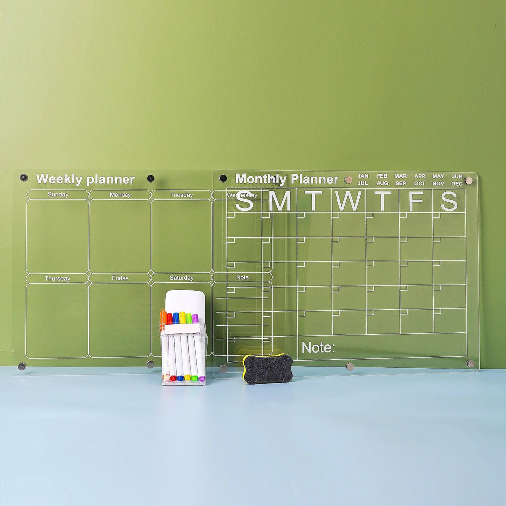 Acrylic Magnetic Monthly And Weekly Planners Set