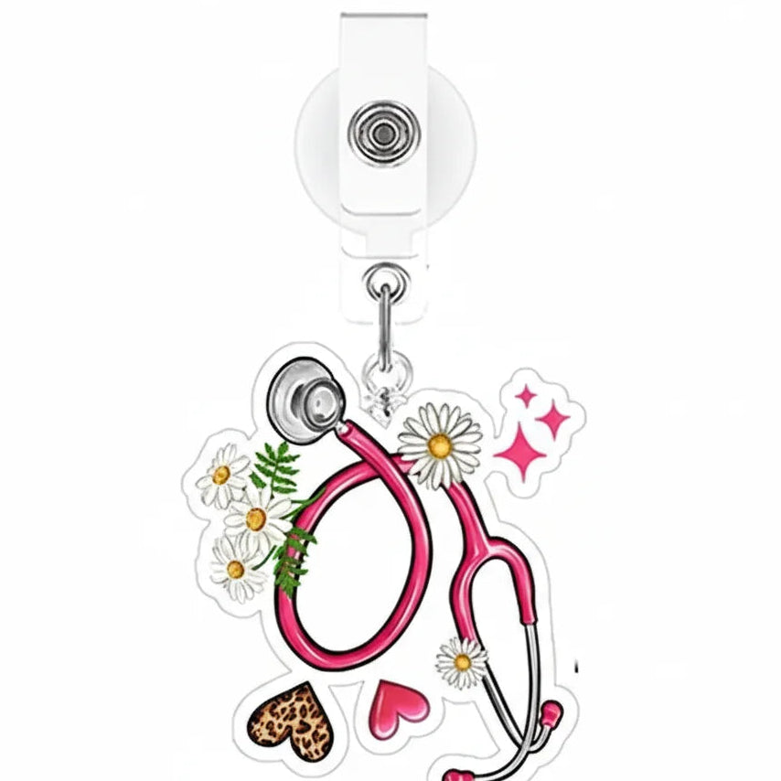 Acrylic PVC Cute Healthcare Retractable Badge
