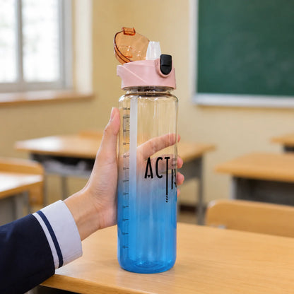 Active Gradient Plastic Water Bottle with Carry Handle
