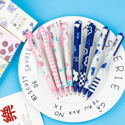 Aesthetic Flower Push-Button Gel Pen