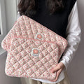 Aesthetic Pink Heart Quilted Laptop Sleeve