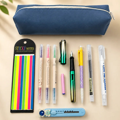 Kiwaii Blue Stationery Bundle with Pouch