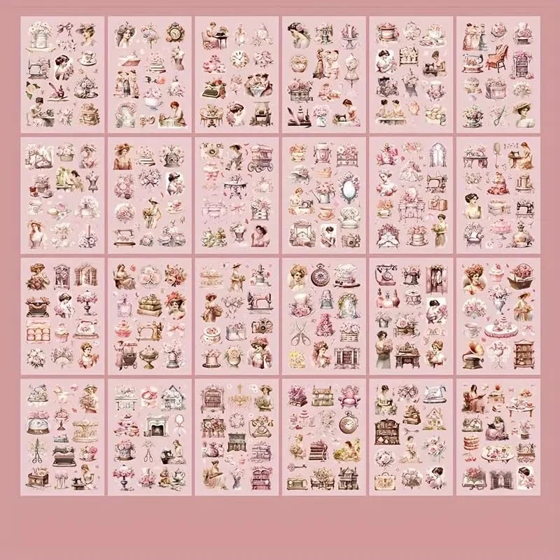 Aesthetic Vintage Stickers Book
