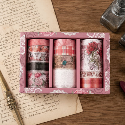 Vintage Floral Pattern Washi Tape Set