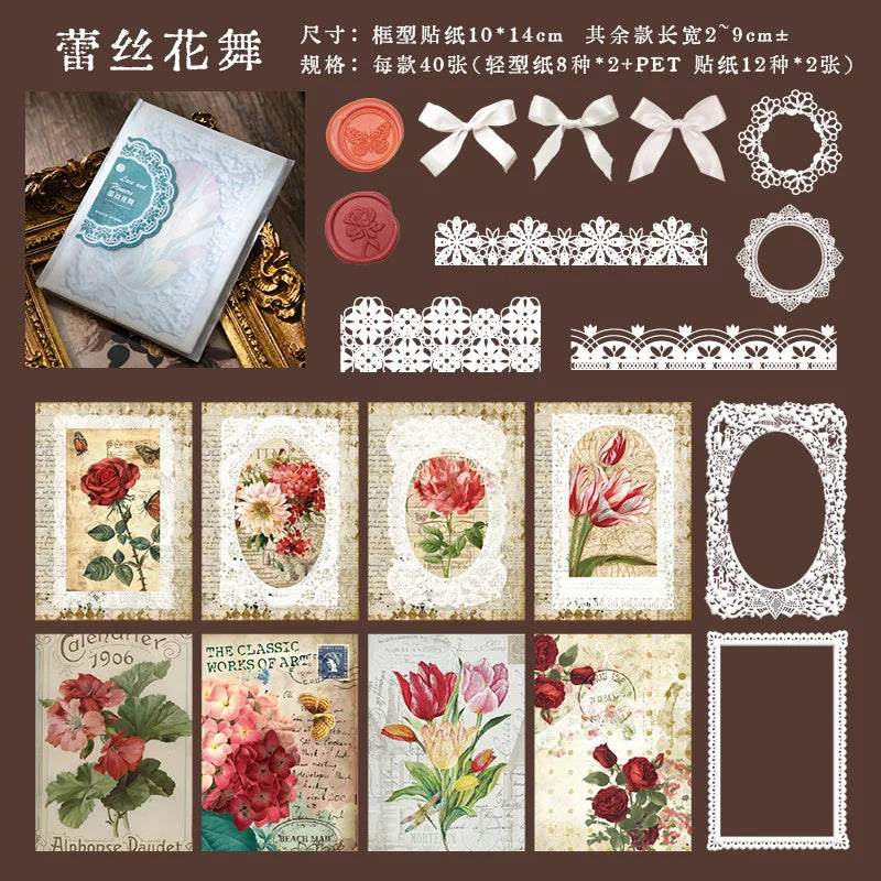 Aesthetics Flower Lace Materials Paper DIY Sheets