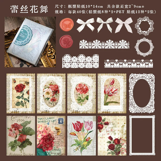 Aesthetics Flower Lace Materials Paper DIY Sheets