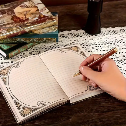 Alphonse Mucha Art Cover & Love Poems Theme Notebook Journal