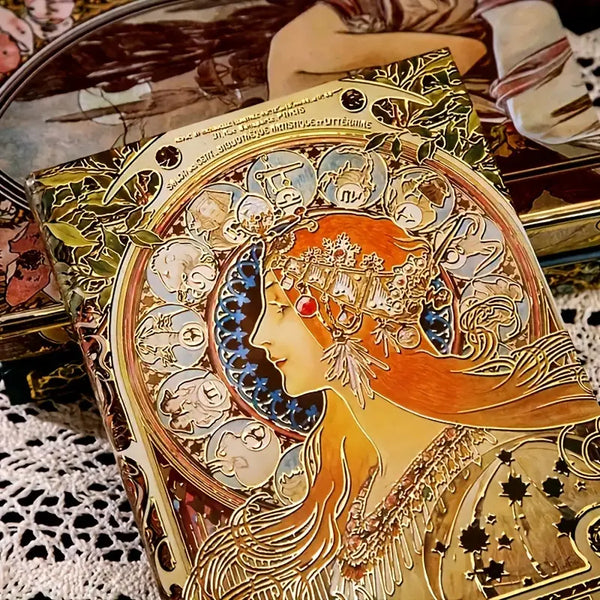 Alphonse Mucha Art Cover & Love Poems Theme Notebook Journal