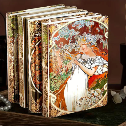 Alphonse Mucha Art Cover & Love Poems Theme Notebook Journal