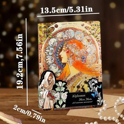 Alphonse Mucha Art Cover & Love Poems Theme Notebook Journal