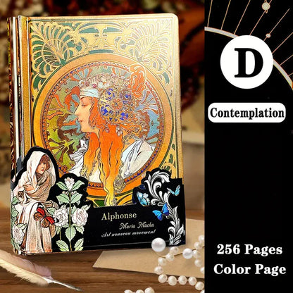 Alphonse Mucha Art Cover & Love Poems Theme Notebook Journal