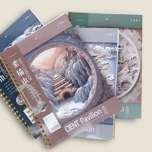 Ancient Japanese Castle Series Gold Shell Sketchbook