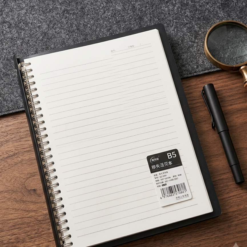 B5 Black  Transparent Plastic Ring Binders With Elastic Closure