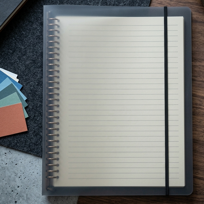 B5 Black  Transparent Plastic Ring Binders With Elastic Closure
