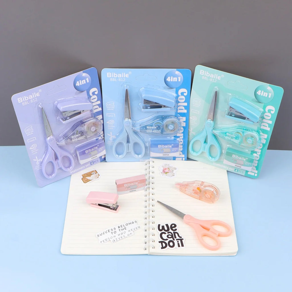 Bibaile 4 in 1 Cold Morandi Color Stationery Set