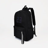 Black Luminous Logo Canvas Backpack Bag