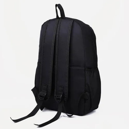 Black Luminous Logo Canvas Backpack Bag