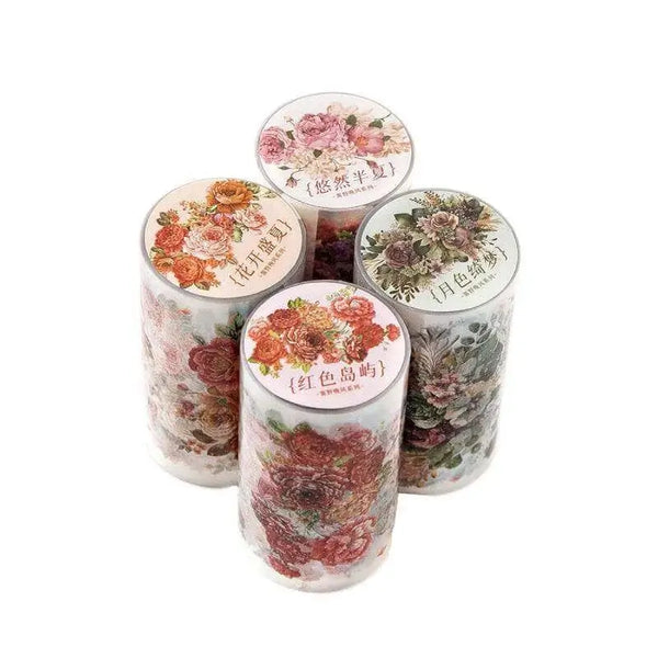 Blooming Decorative Flower Tape And Stickers