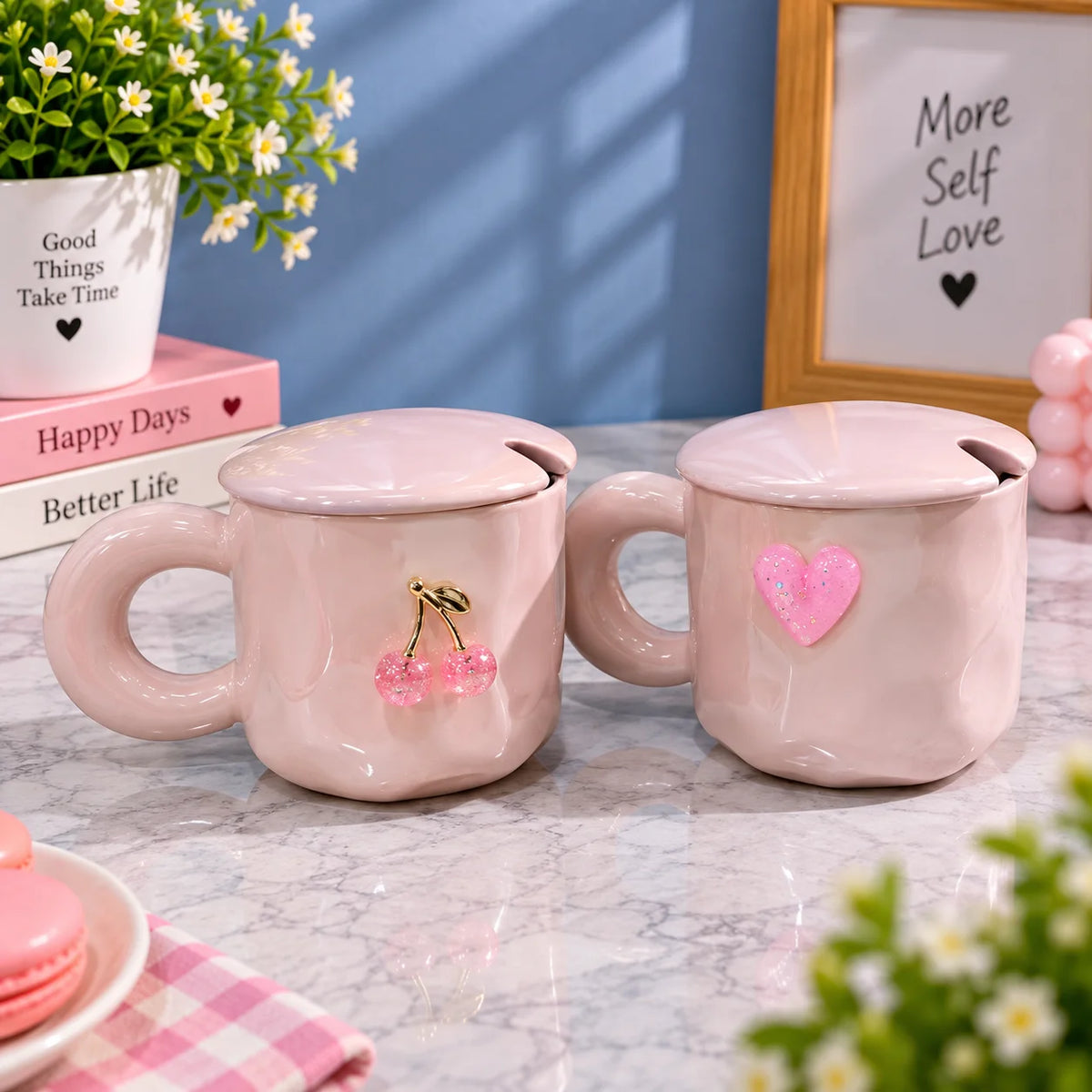 Blush Charm Ceramic Mug Set