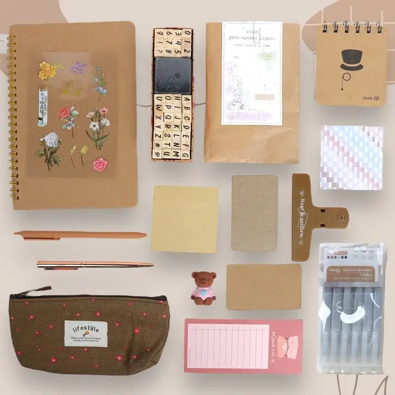 Mix Stationery Deal Set - Retro Brown