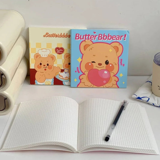 Kawaii Butter Bear Square/Grid Notebook